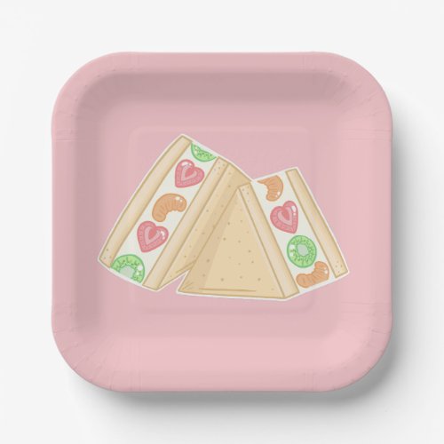 Cute Fruit Sandwich Paper Plates