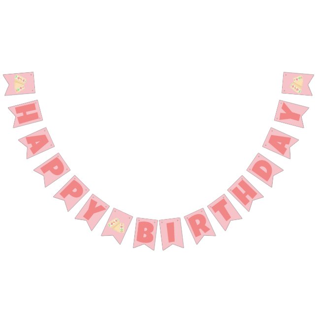 Cute Fruit Sandwich Picnic Party Happy Birthday Bunting Flags (All)