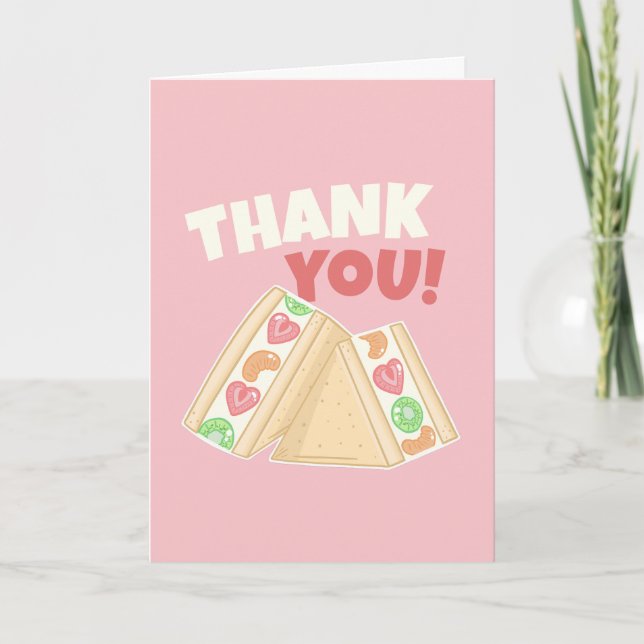 Cute Fruit Sandwich Thank You Card (Front)