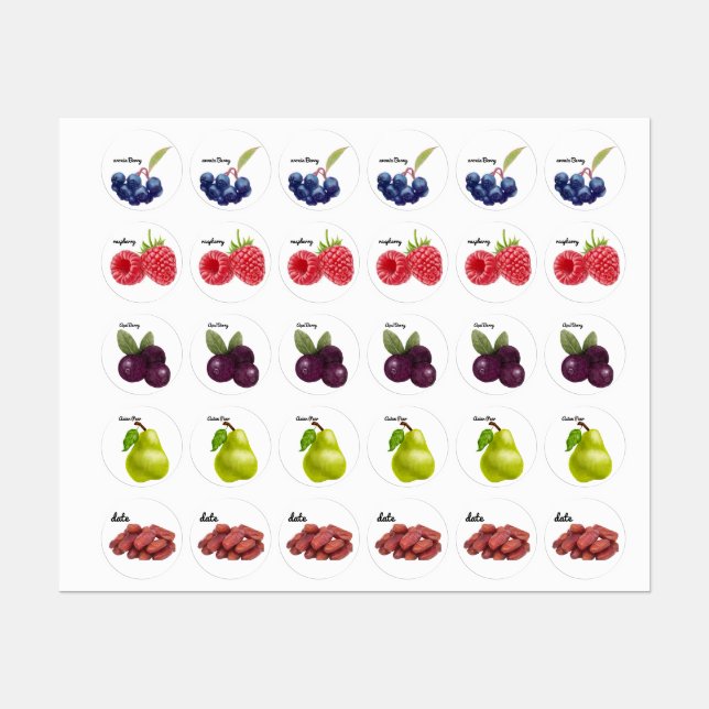 Cute Fruit Stickers Fun Designs School Labels (Sheet)