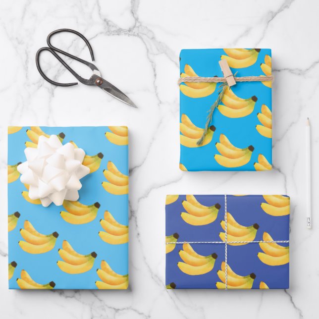 Cute Fruit Style Banana Wrapping Paper Sheets (Front)