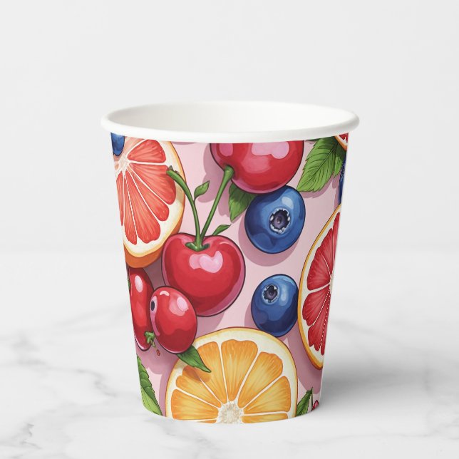 Cute Fruit Theme Paper cups (Back)