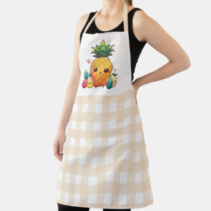 Cute Fruit with Gingham Pattern Apron