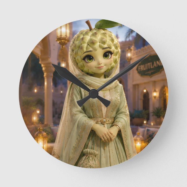cute fruity fruitland round clock (Front)