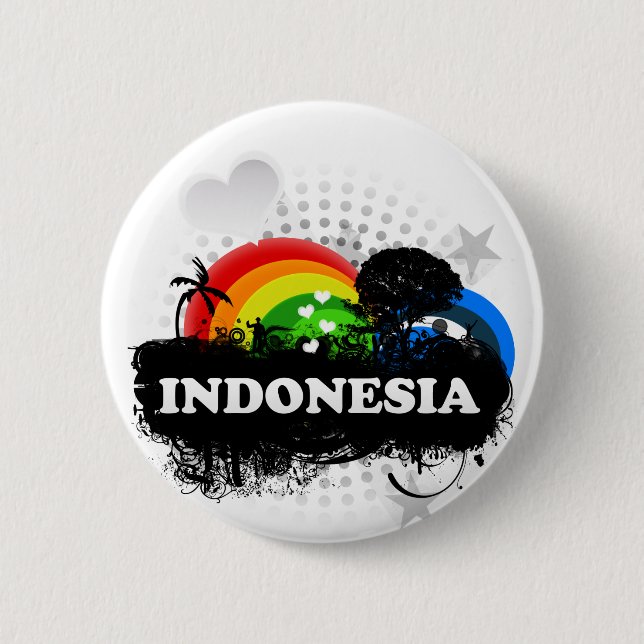 Cute Fruity Indonesia Button (Front)