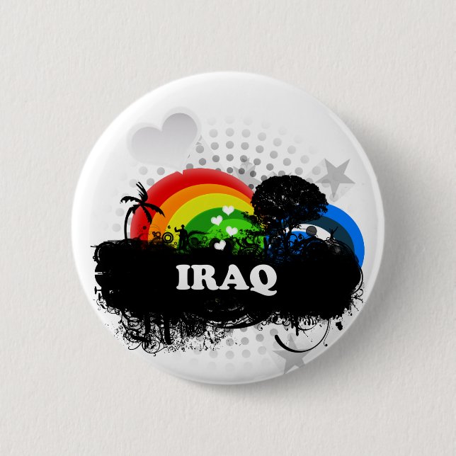 Cute Fruity Iraq Pinback Button (Front)