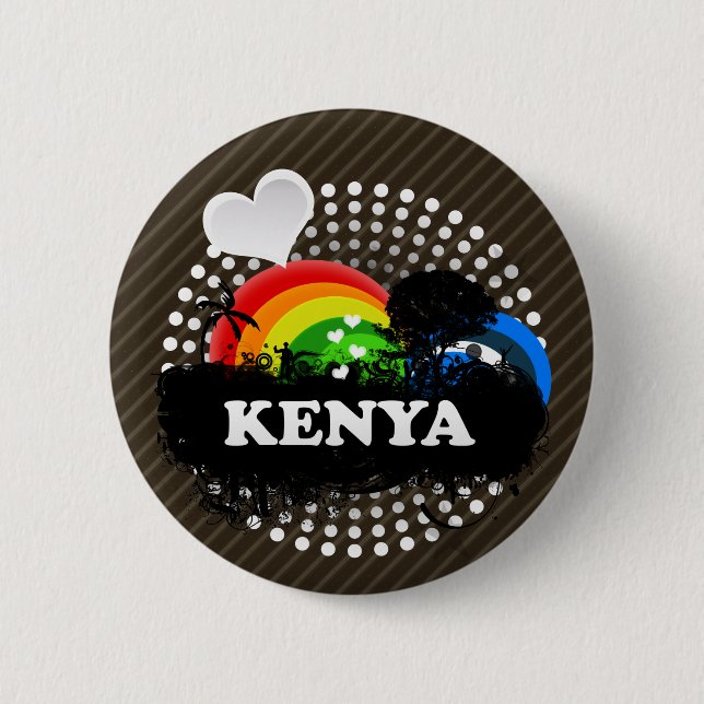 Cute Fruity Kenya Pinback Button (Front)
