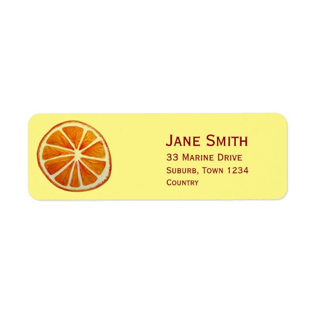 Cute fruity orange slice illustration art label (Front)