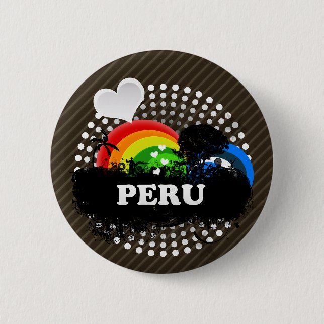Cute Fruity Peru Pinback Button (Front)