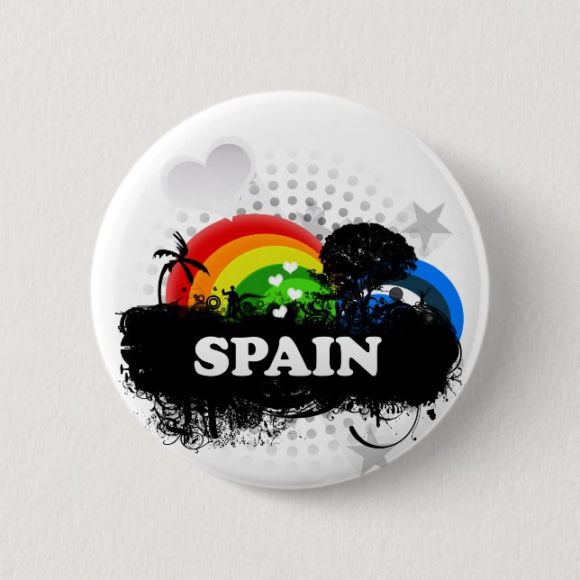 Cute Fruity Spain Button (Front)