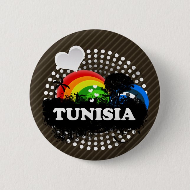 Cute Fruity Tunisia Pinback Button (Front)