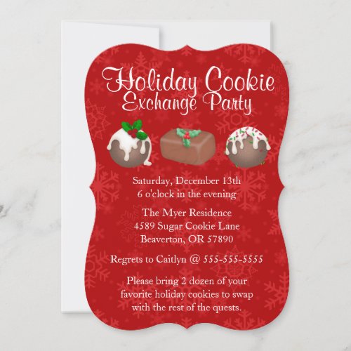 Cute Fudge Cookie Exchange Holiday Invite