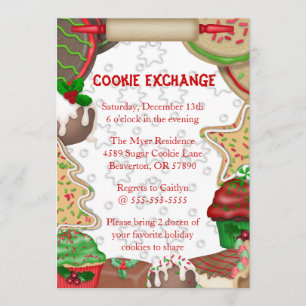 Cute Fudge & Sugar Cookie Exchange Holiday Invite