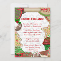 Cute Fudge & Sugar Cookie Exchange Holiday Invite