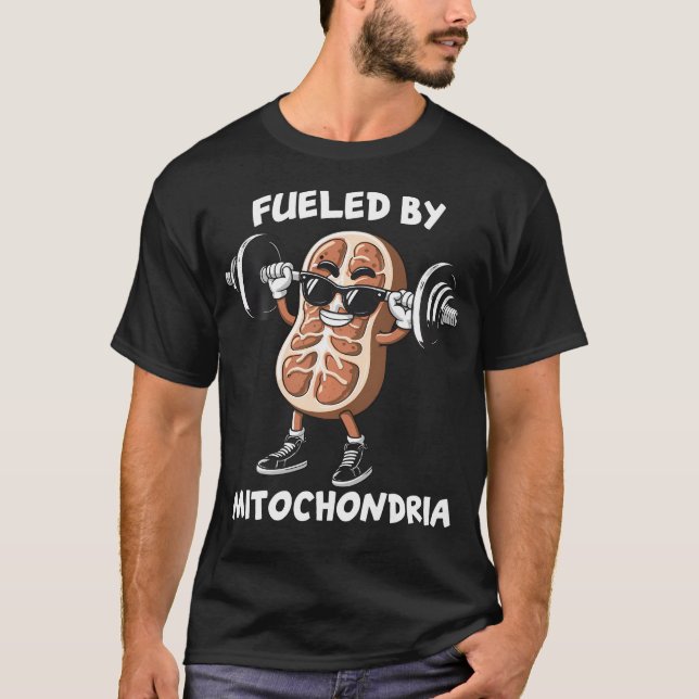 Cute Fueled By Mitochondria Fitness Gym Cellular B T-Shirt (Front)