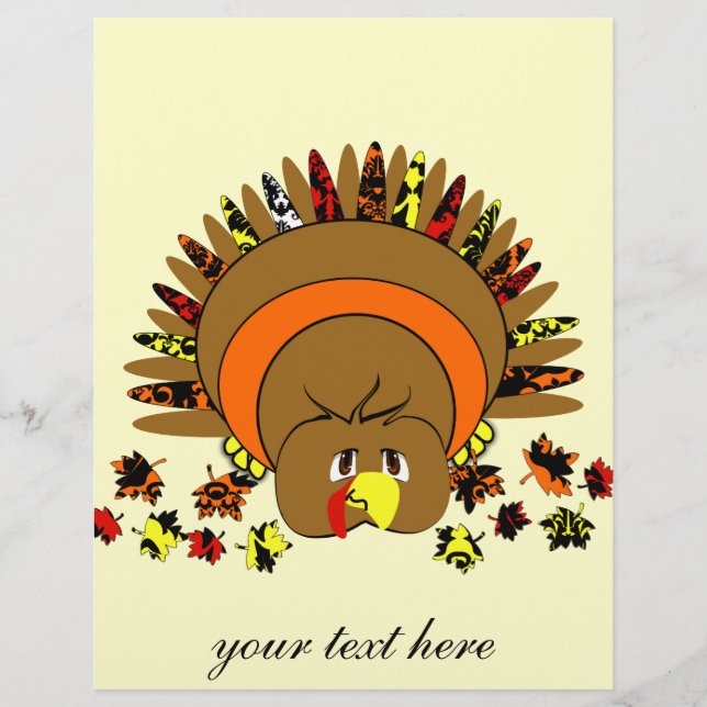 Cute Full Color Turkey Flyer (Front)