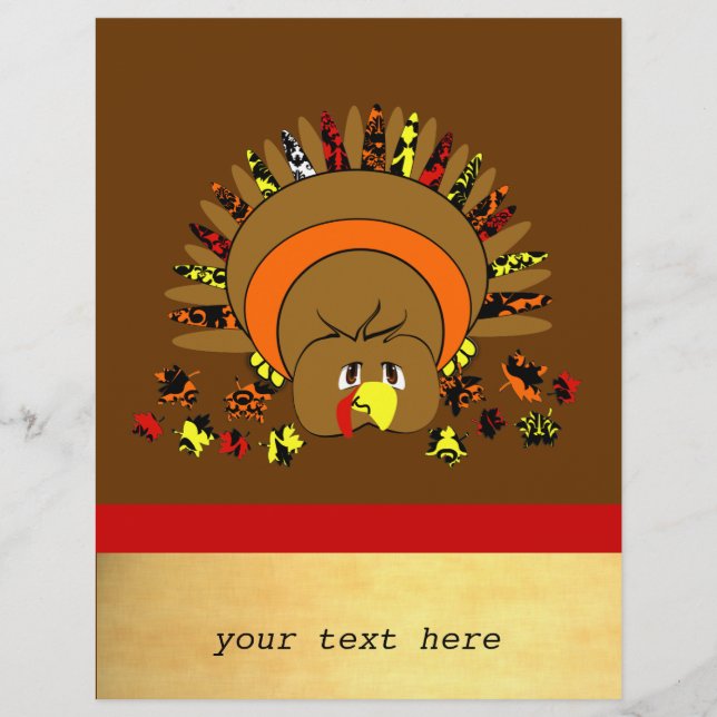Cute Full Color Turkey Flyer (Front)