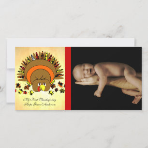 Cute Full Color Turkey Holiday Card