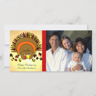 Cute Full Color Turkey Holiday Card