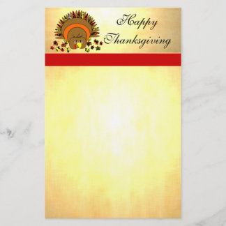 Cute Full Color Turkey Stationery