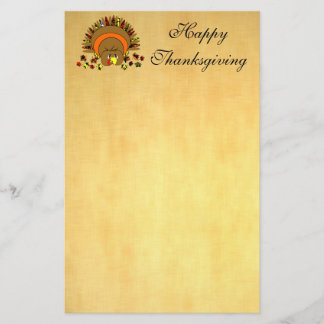 Cute Full Color Turkey Stationery