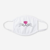 Cute Fun Animal Cat Face White Cotton Face Mask (Front)