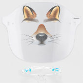 Cute Fun Animal Fox Bushy Eyebrows, Furry Ears - Face Shield (Front w/Glasses)