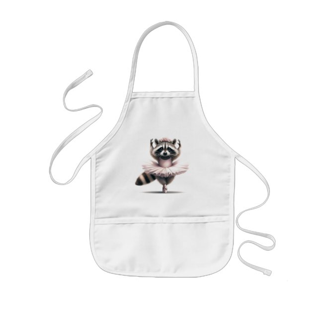Cute Fun Animal Humor Raccoon Ballerina Kids' Apron (Front)