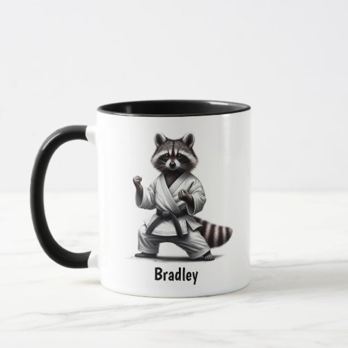 Cute Fun Animal Humor Raccoon Martial Arts Mug