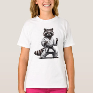 Cute Fun Animal Humor Raccoon Martial Arts T-Shirt