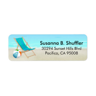 Cute Fun Beach Chair Ball Label
