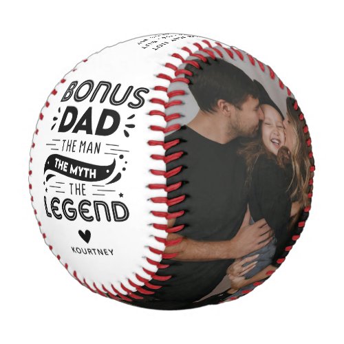 Cute Fun Bonus Dad Quote  2x Photo  Baseball
