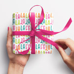 Cute fun bright colorful falala Christmas holiday Wrapping Paper<br><div class="desc">Fa la la la la! Deck the halls and your Christmas gifts! This merry and bright Christmas wrapping paper is cute and colorful and makes a fun way to wrap all your Christmas gifts. Find coordinating Christmas gift tags, stickers, cards and more in the Lea Delaveris Design Fa La La...</div>