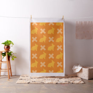 Cute Fun Bunnies Monogram Pattern Fabric