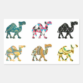 Cute fun camels rectangular sticker
