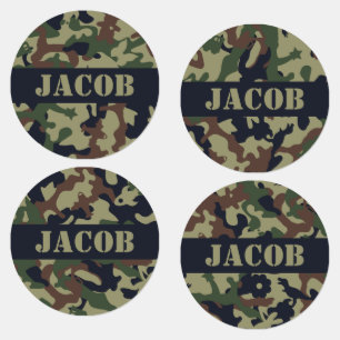 Cute Fun Camo Kids' Labels