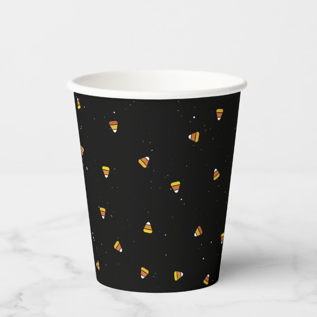 Cute fun candy corn Halloween party Paper Cups (Front)