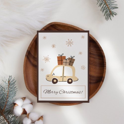 Cute Fun Car Snowy Business Christmas Card