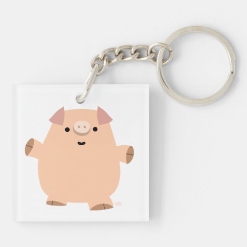 Cute Fun Cartoon Pig Acrylic Keychain