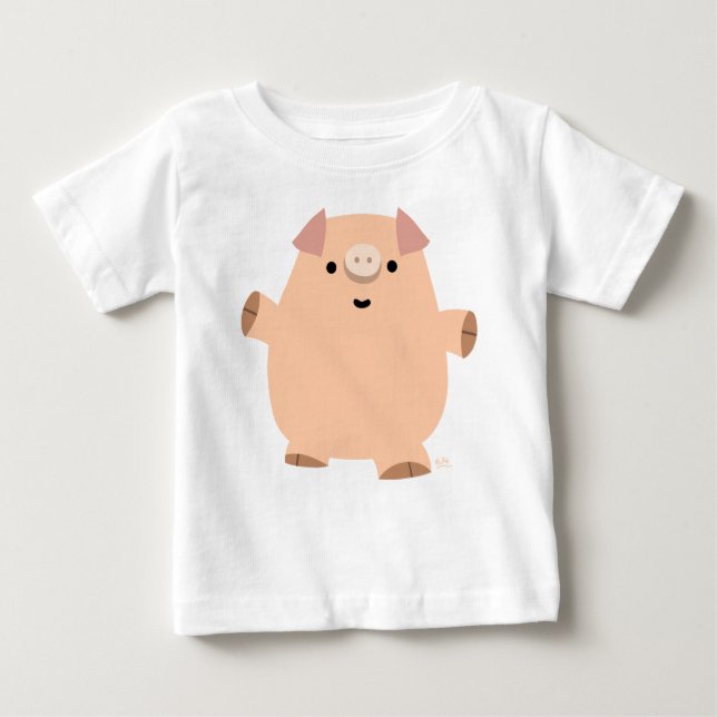 Cute Fun Cartoon Pig Baby T-shirt (Front)