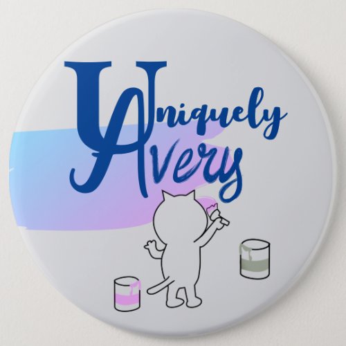 Cute  Fun Cat Customizable Name Pin 