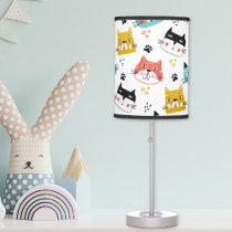 Cute fun cats pattern kids table lamp