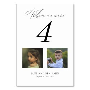 Cute Fun Childhood Photo Wedding Table Numbers