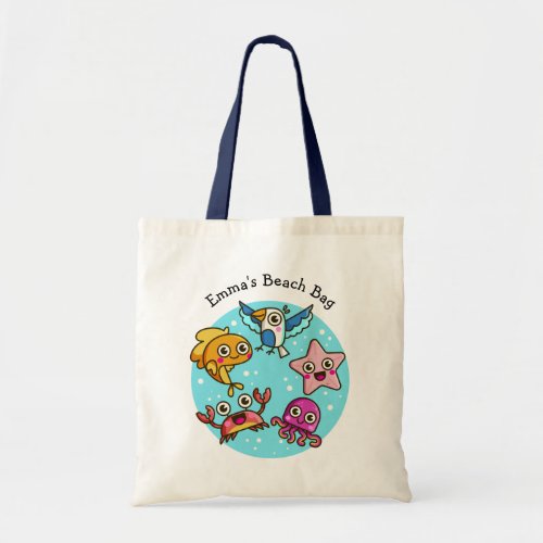 Cute Fun Childrens Sandbox Toy Sea Creature Beach Tote Bag