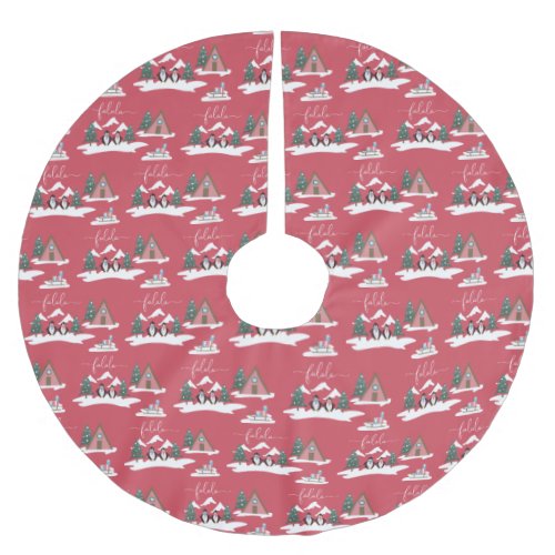 Cute Fun Christmas Falala Penguins Wrapping Paper Brushed Polyester Tree Skirt
