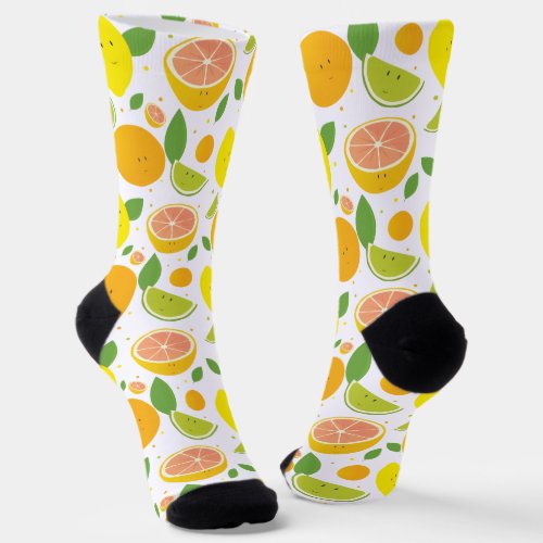 Cute Fun Citrus Fruit Food Socks