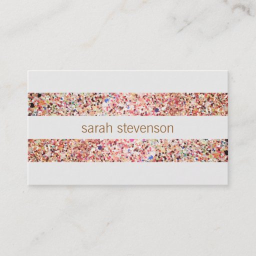 Customizable Fun Stripes Colorful Glitter Look Cute Cool Business Card Templates