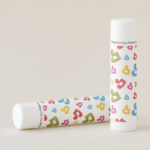 Cute Fun Colorful Illustrated Music Notes Pattern Lip Balm