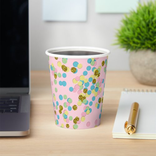 Cute Fun Colorful Modern Confetti Dots Paper Cups