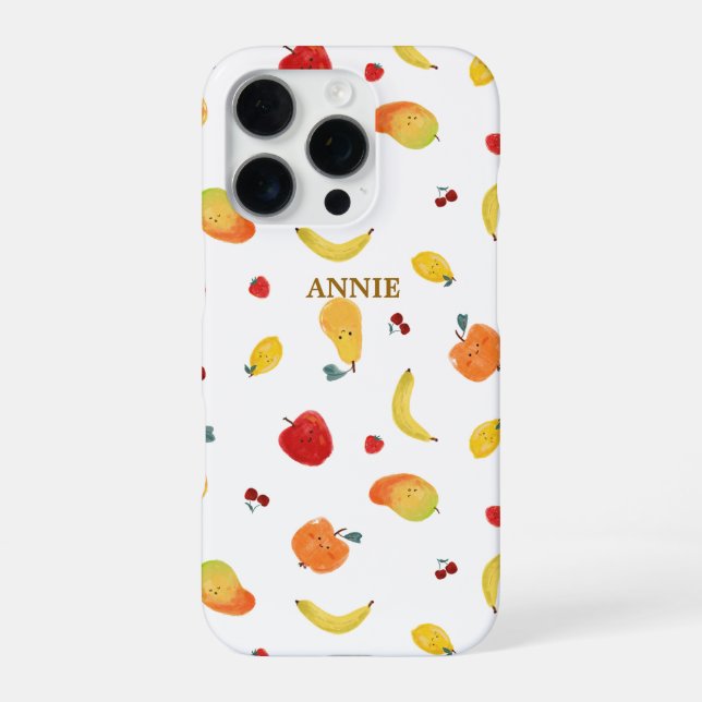 Cute & Fun Colorful Multi Fruits Pattern Design Iphone Case (Back)